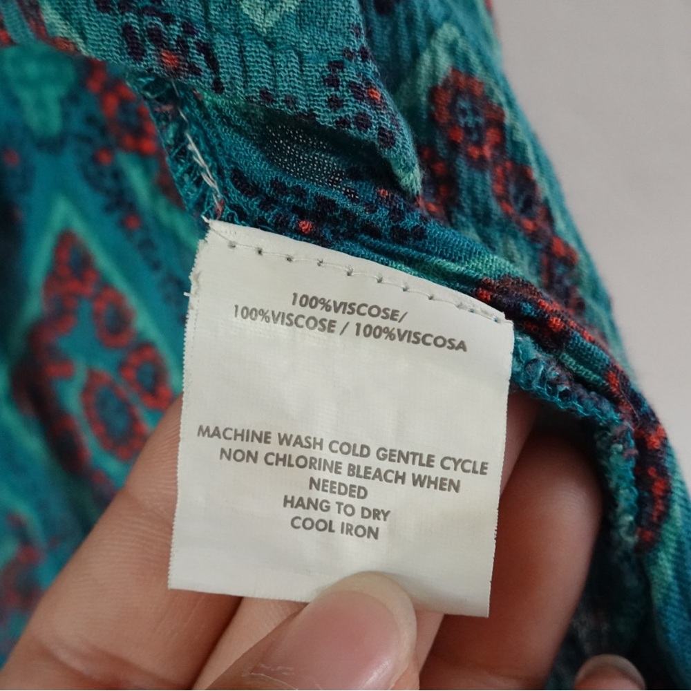 O’Neill Boho Open-Front Kimono Cardigan – Size XS/S, Teal/Red‎ Geometric - Picture 6 of 7